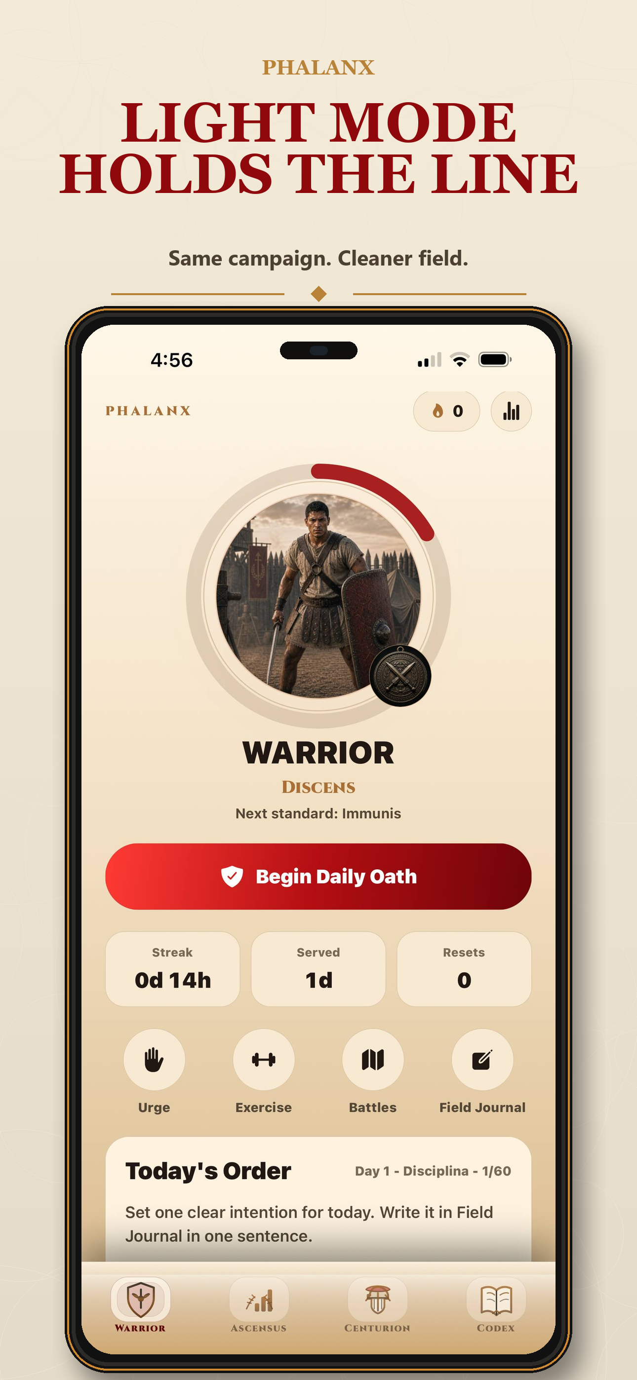 PHALANX light mode app panel