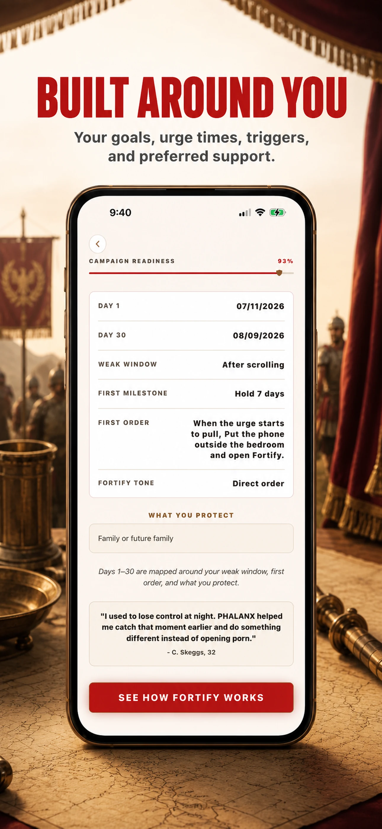 PHALANX personalized campaign screen