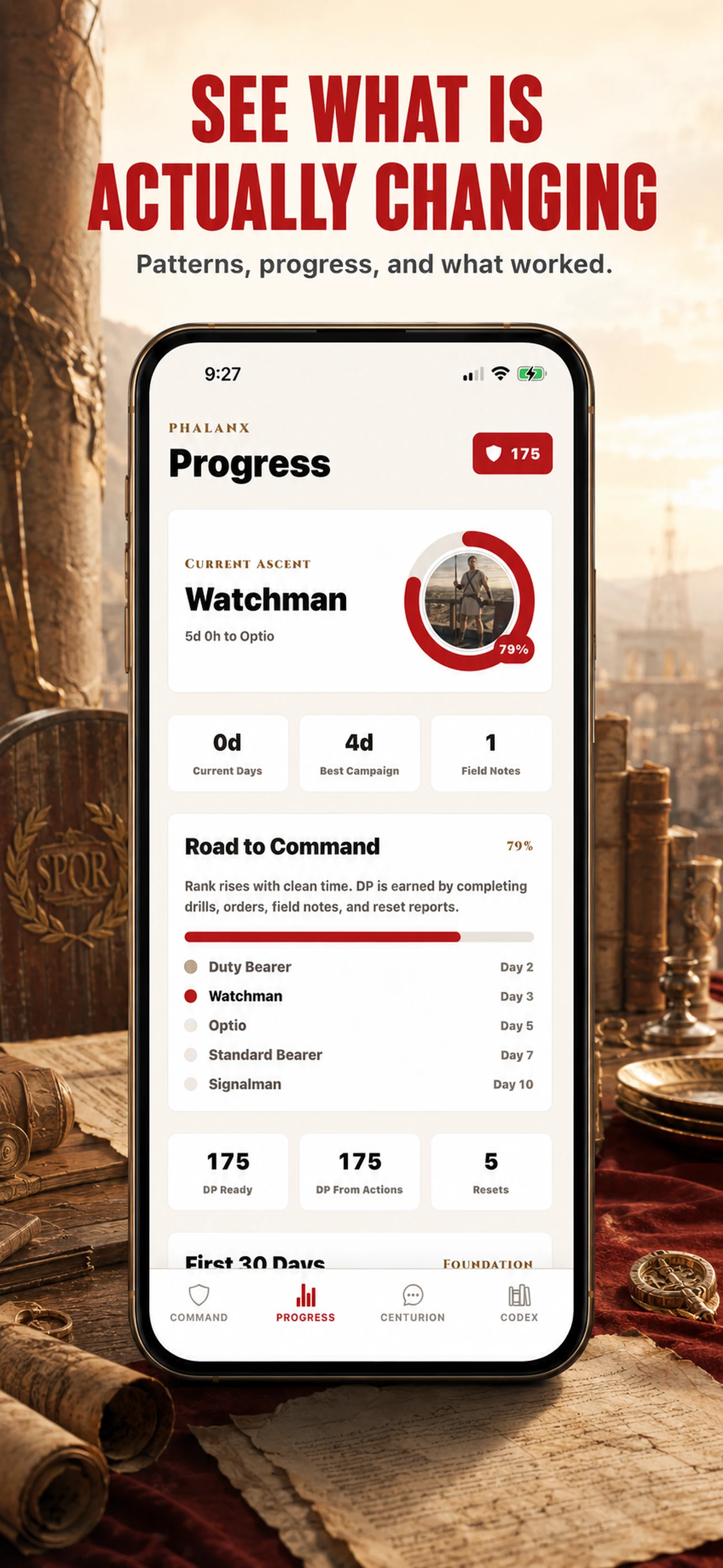 PHALANX progress screen