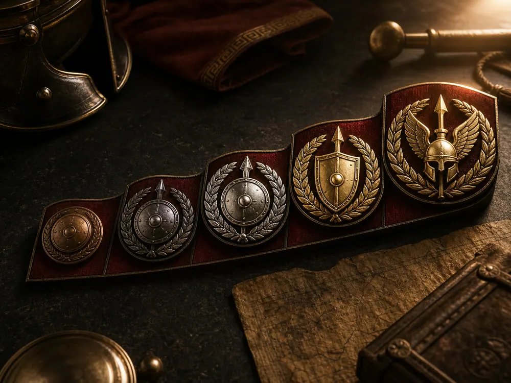 PHALANX rank progression shields and milestones